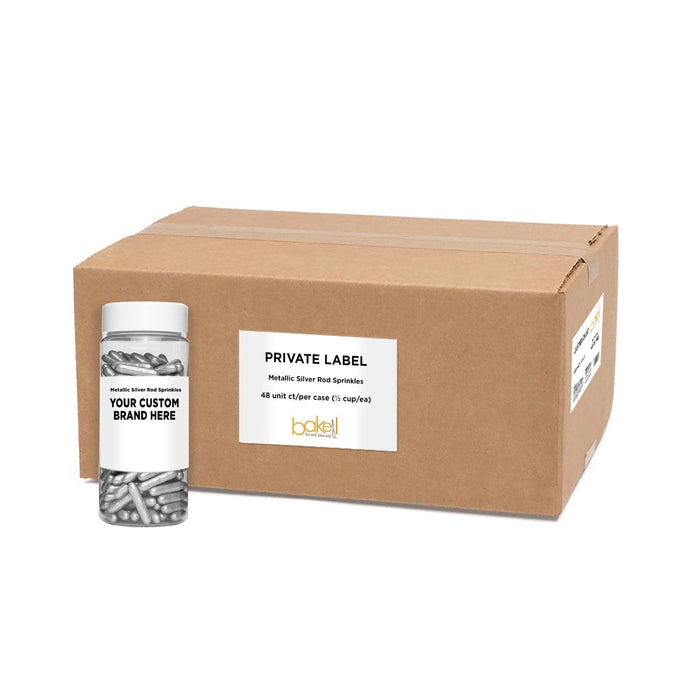 Metallic Silver Rod Shaped Sprinkles | Private Label | Bakell