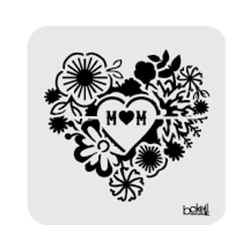 Mom & MAMA Floral Heart Stencil - 2 PC SET-Stencils-bakell