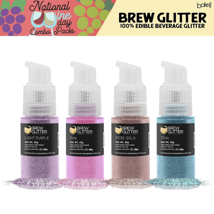 National Wine Day Brew Glitter Spray Pump Combo Pack A (4 PC SET)-Brew Glitter Pump_Pack-bakell
