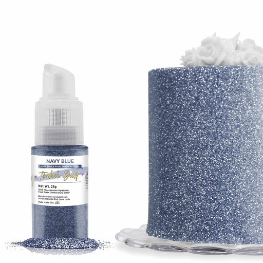 Navy Blue Edible Glitter Spray 25g Pump | Tinker Dust | Bakell