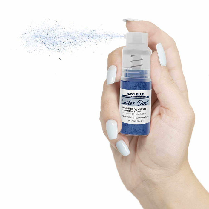 New! Miniature Luster Dust Spray Pump | 4g Navy Blue Edible Glitter