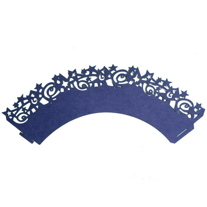Navy Blue Star Cut Cupcake Wrappers & Liners | Bakell.com