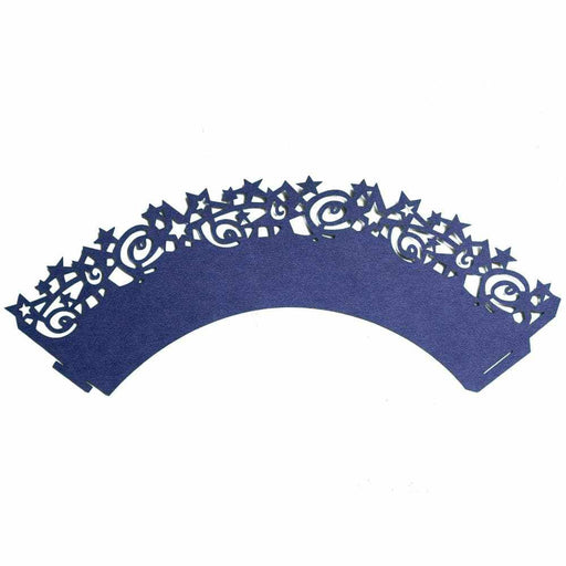 Bulk Navy Blue Star Cut Cupcake Wrappers & Liners | Bakell.com