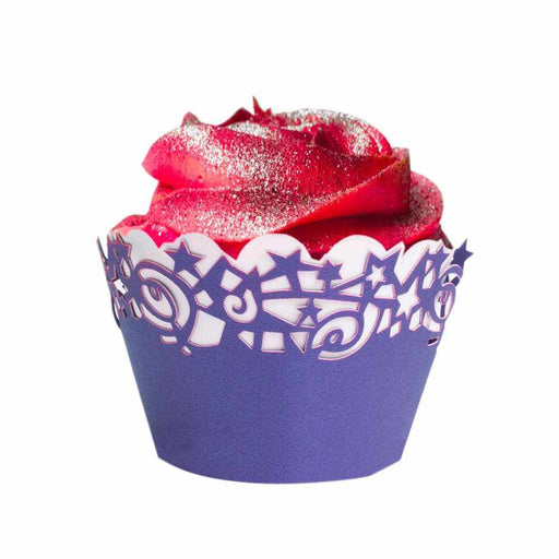 Bulk Navy Blue Star Cut Cupcake Wrappers & Liners | Bakell.com