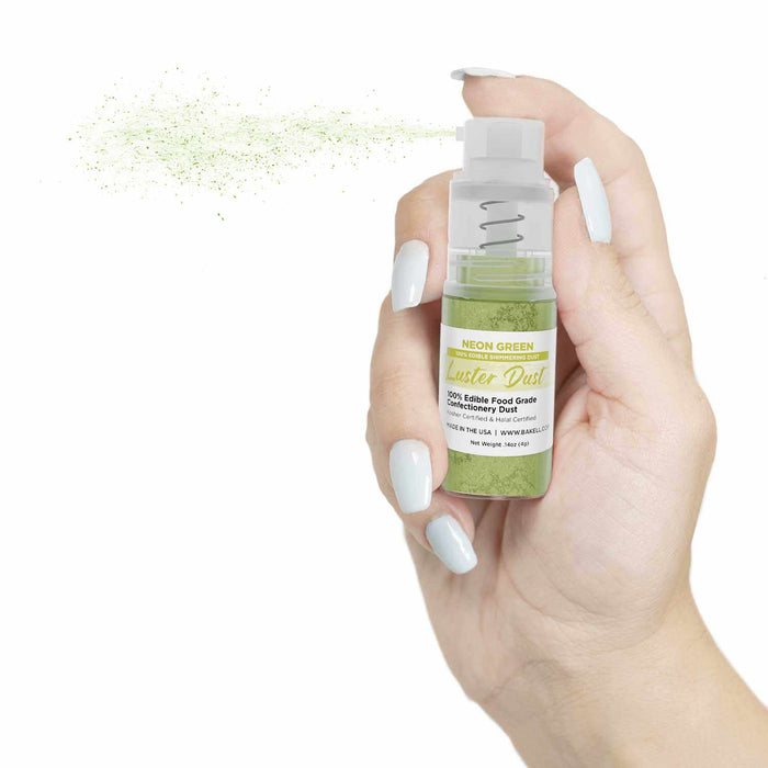 New! Minatare Luster Dust Spray Pump | 4g Neon Green Edible Glitter