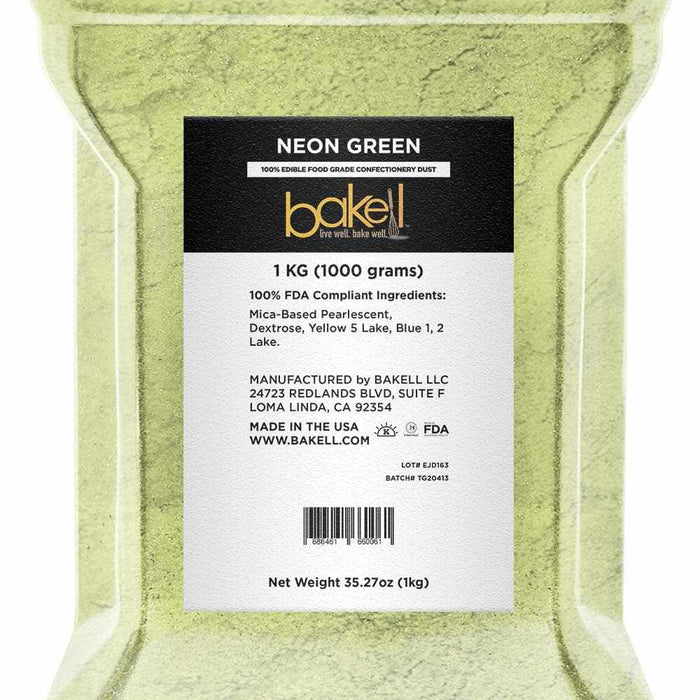 Neon Green Luster Dust | 100% Edible & Kosher Pareve | Wholesale | Bakell.com
