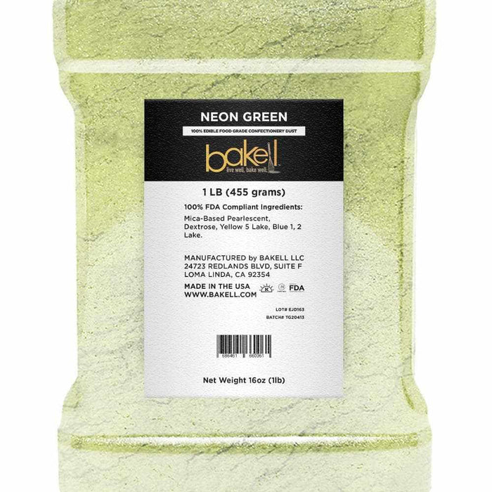 Neon Green Luster Dust | 100% Edible & Kosher Pareve | Wholesale | Bakell.com