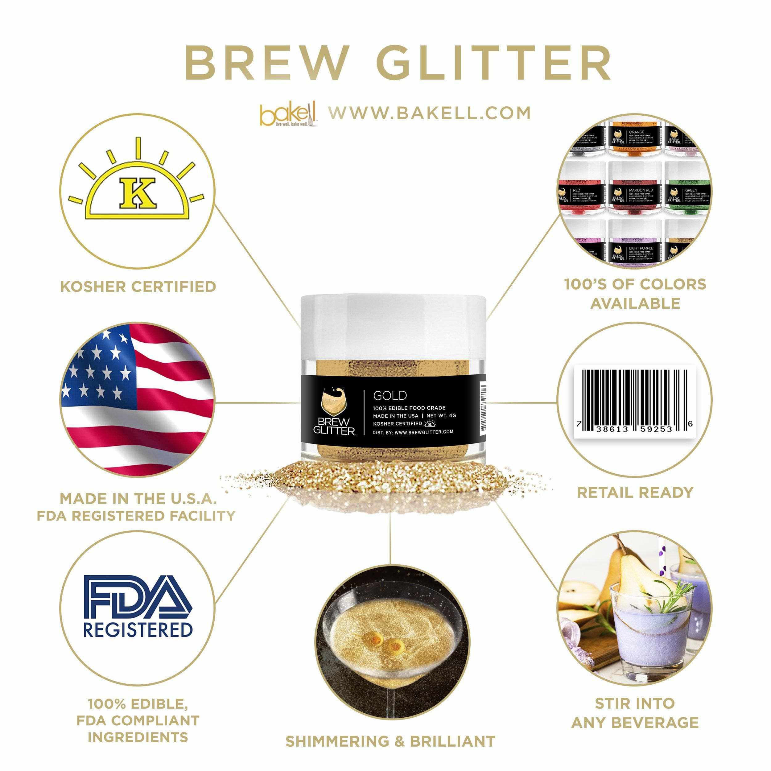 New Year's Brew Glitter Gold & Silver Combo Pack | Glitter for Drinks