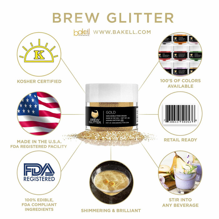New Year's Brew Glitter Gold & Silver Combo Pack | Glitter for Drinks