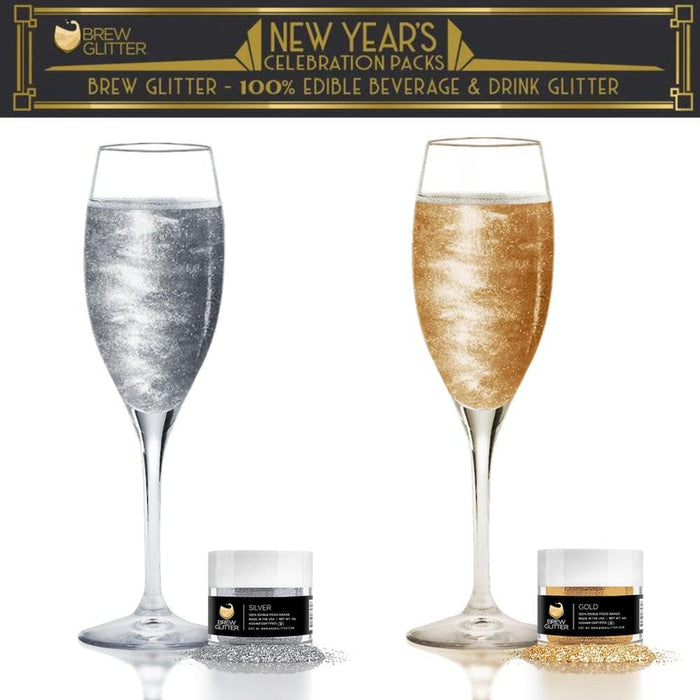 New Year's Brew Glitter Gold & Silver Combo Pack | Glitter for Drinks