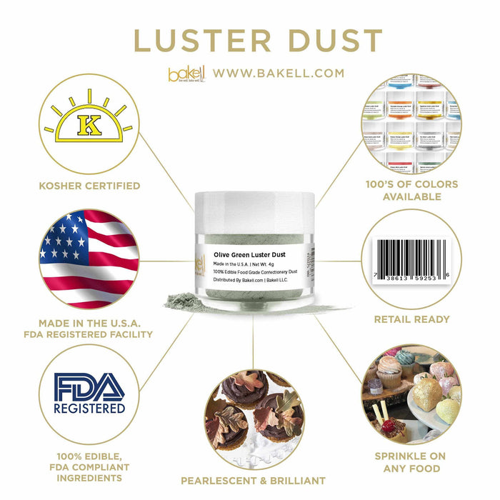 Olive Green Luster Dust Wholesale | Bakell