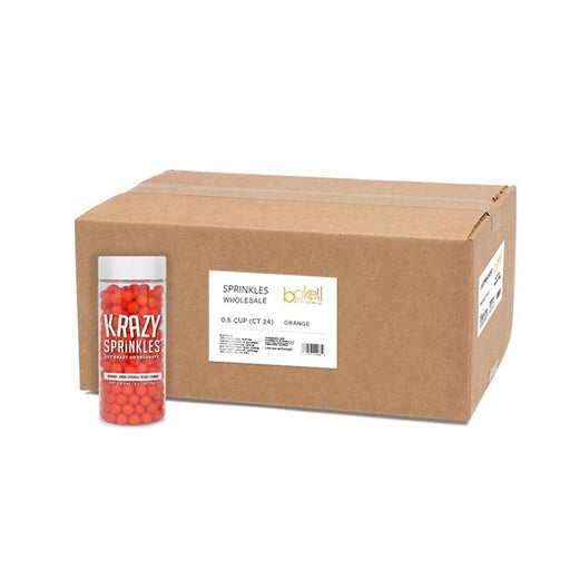 Orange 8mm Sprinkle Beads Wholesale (24 units per/ case) | Bakell