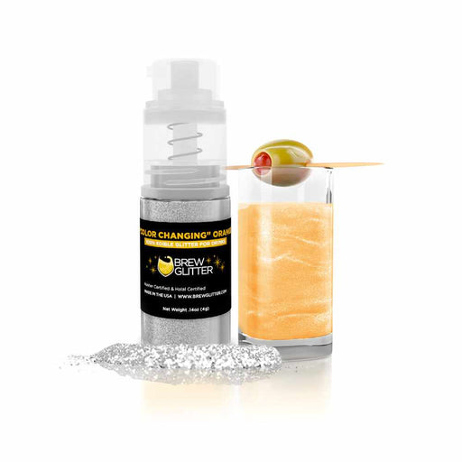 Shop Orange Edible Glitter Mini Spray Pump | For Drinks and Beverages