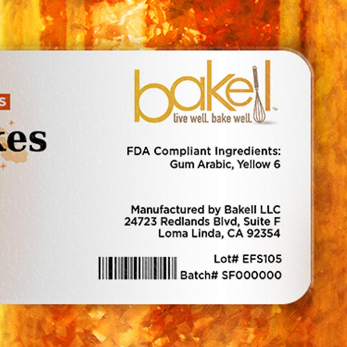 Orange Edible Shimmer Flakes, Bulk | #1 Site for 100% Edible Glitter 
