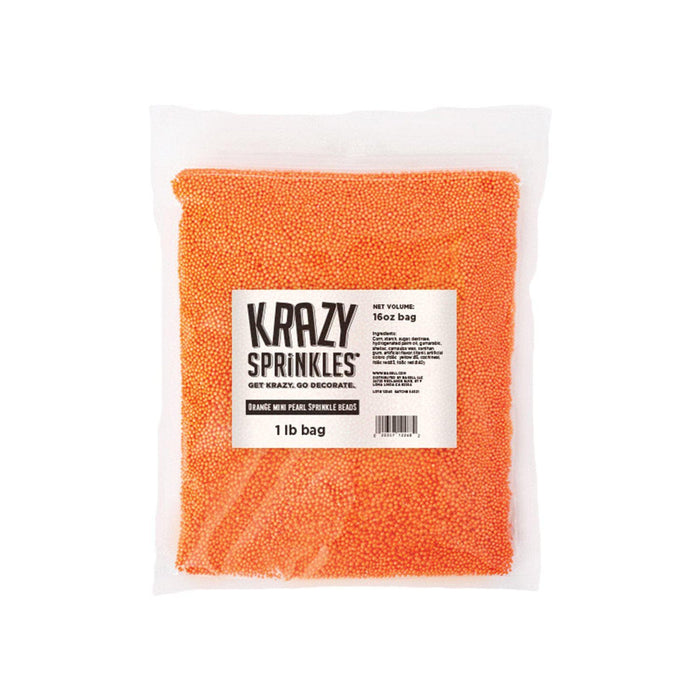 Orange Mini Pearl Beads by Krazy Sprinkles® | Bakell