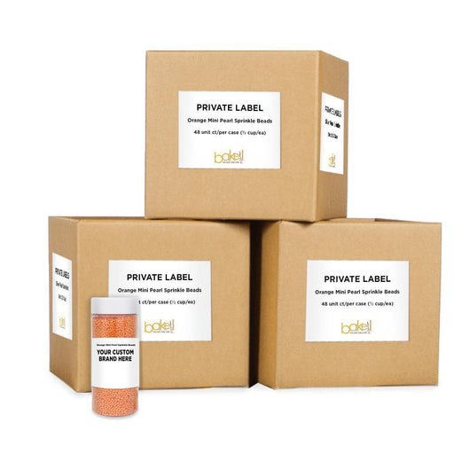 Orange Mini Pearl Sprinkle Beads  | Private Label (48 units per/case) | Bakell