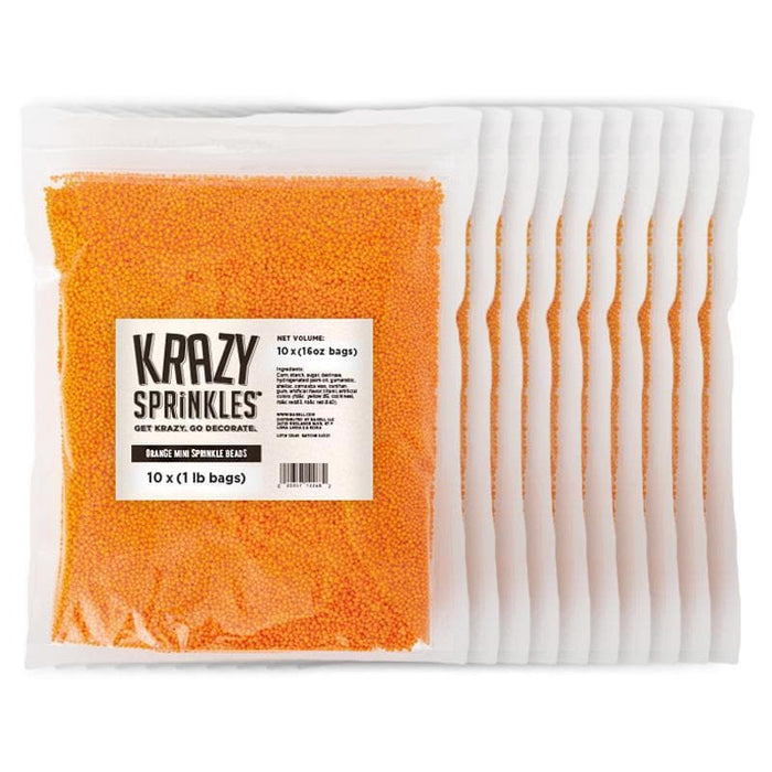 Orange Mini Sprinkle Beads by Krazy Sprinkles®| Wholesale Sprinkles