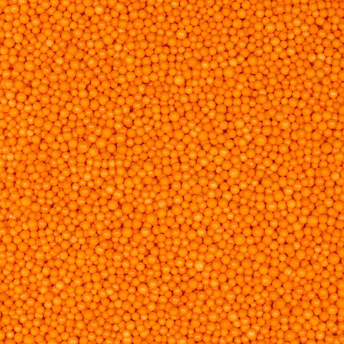 Krazy Sprinkles Orange Mini Beads, small round edible sprinkles for baking and decorating.