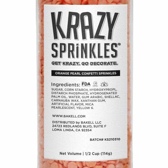 Orange Pearl Confetti Sprinkles Wholesale (24 units per/ case) | Bakell