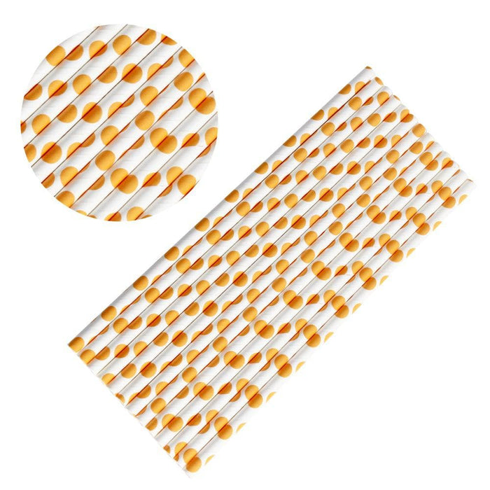 Orange Polka Dot Cake Pop Party Straws | Bulk Sizes-Cake Pop Straws_Bulk-bakell