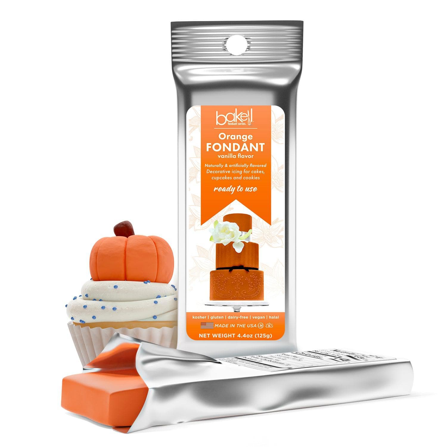 Buy Orange Vanilla Fondant 4oz - Best Tasting - Bakell