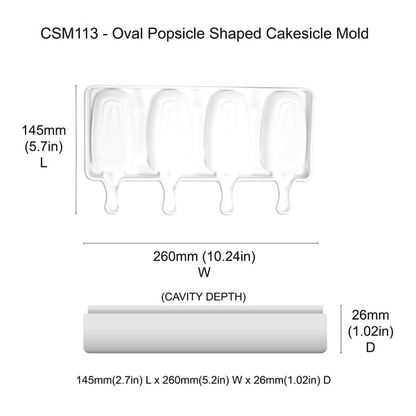 Single Oval Cakesicle Mold, Bakeware Silicone Cake Molds