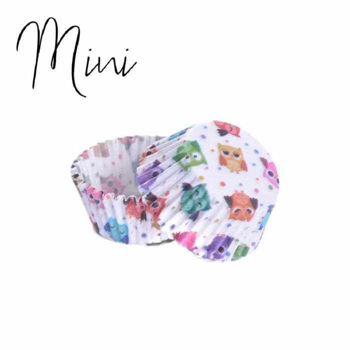 Owl Print Mini Cupcake Wrappers & Liners | Bakell® Baking Products