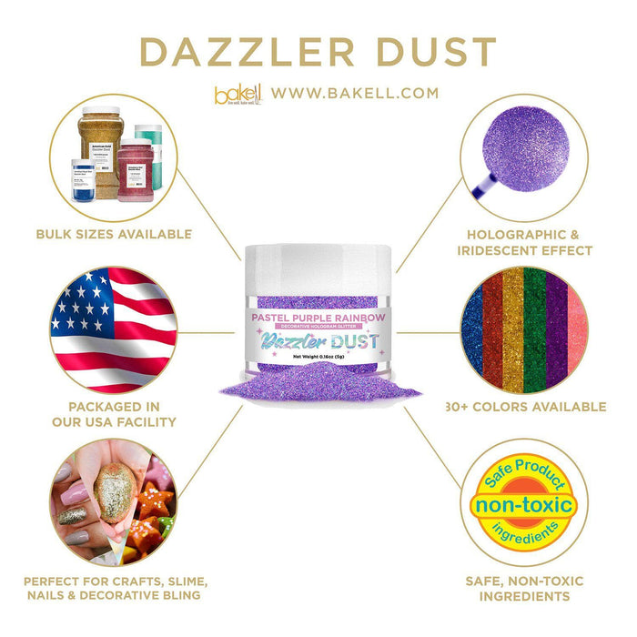 Pastel Purple Rainbow Dazzler Dust® 5 Gram Jar-Dazzler Dust_5G_Google Feed-bakell