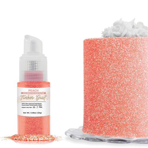 Peach Edible Glitter Spray 25g Pump | Tinker Dust | Bakell