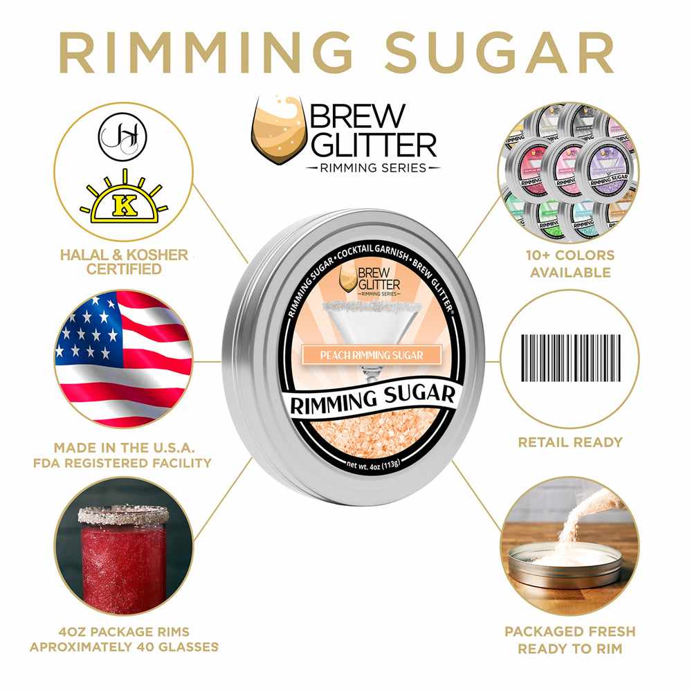 Infographic of Peach Rimming Sugar | bakell.com