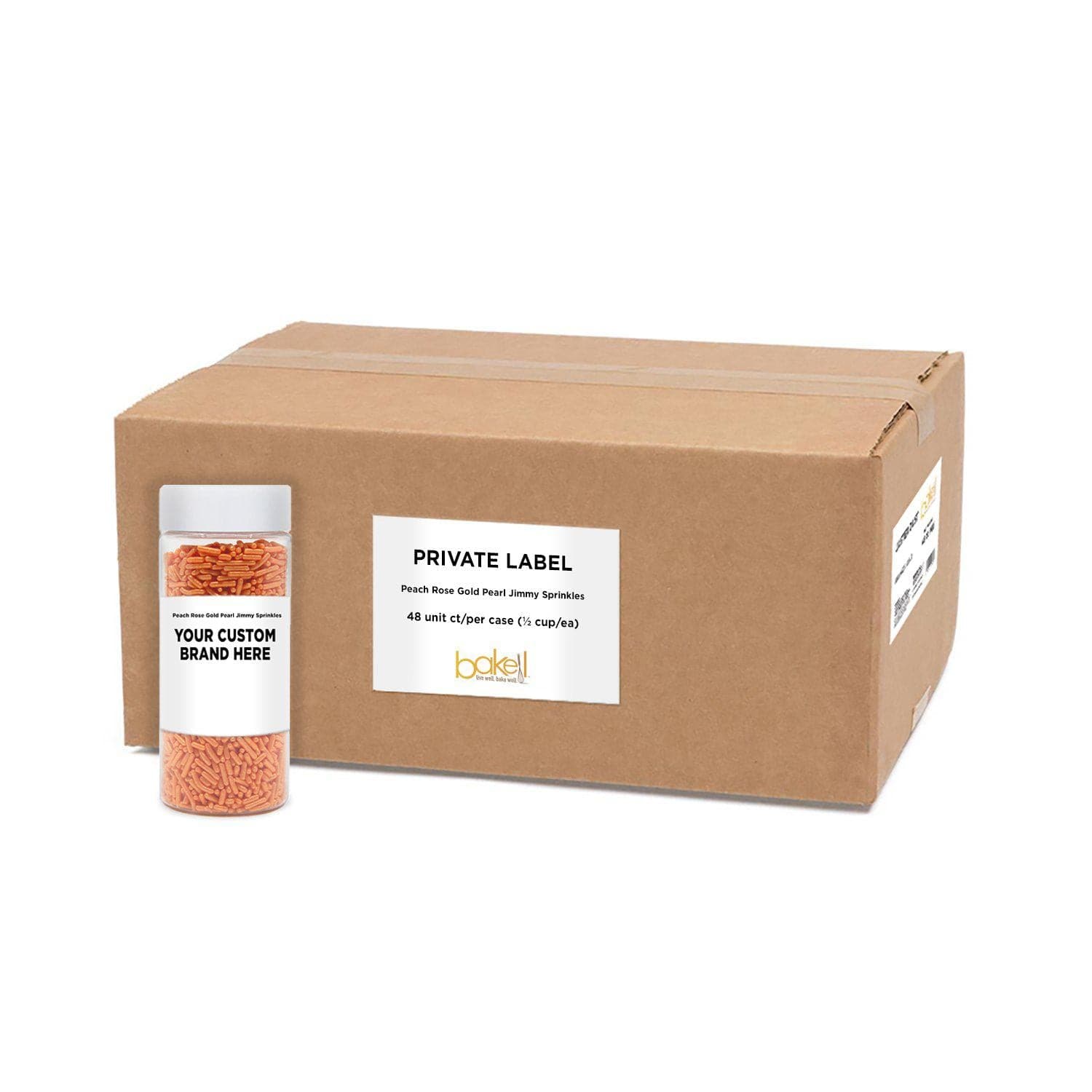 Peach Rose Gold Jimmies Sprinkles | Private Label (48 units/case) | Bakell