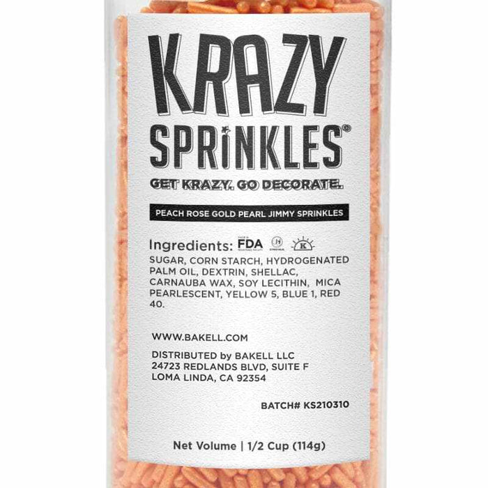 Peach Rose Gold Pearl Jimmies Sprinkles-Krazy Sprinkles_HalfCup_Google Feed-bakell