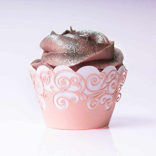 Bulk Peach Swirl Cupcake Wrappers & Liners | Bakell.com