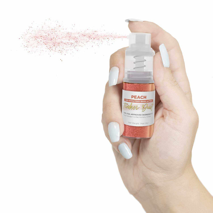 Buy Peach Edible Glitter Spray 4g Pump | Tinker Dust® | Bakell