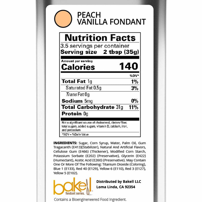 Buy Peach Vanilla Fondant 4oz - Flavor Choices- Bakell