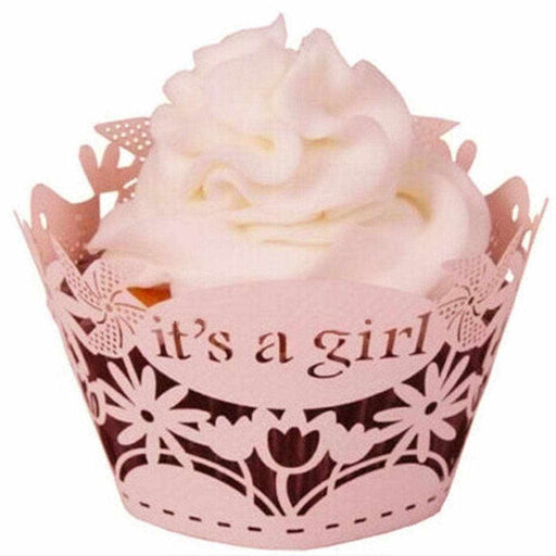 Peachy Pink Baby Shower Cupcake Wrappers & Liners | Bakell.com