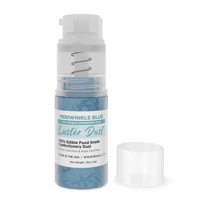 New! Miniature Luster Dust Spray Pump | 4g Periwinkle Blue Edible Glitter