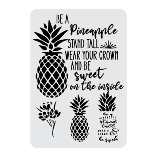Pineapple Flower Quote Stencil, 11.5x8 Inch-bakell