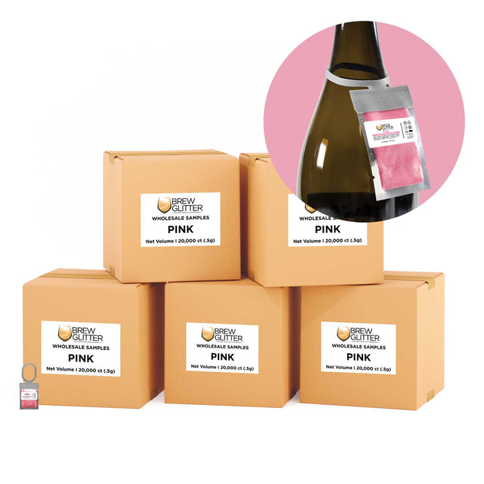 Pink Wholesale Brew Glitter Hang Tag Neckers | Bakell