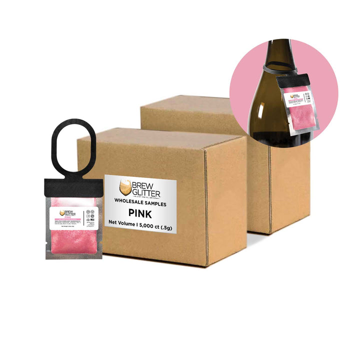 Pink Wholesale Brew Glitter Hang Tag Neckers | Bakell