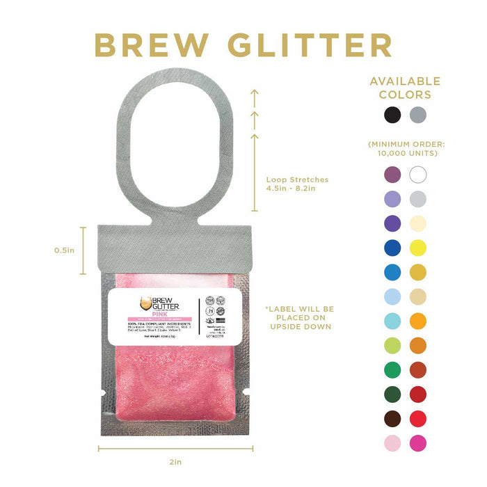Pink Wholesale Brew Glitter Hang Tag Neckers | Bakell