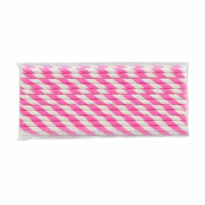 Pink Candy Cane Stripes Cake Pop Party Straws | Bulk Sizes-Cake Pop Straws_Bulk-bakell