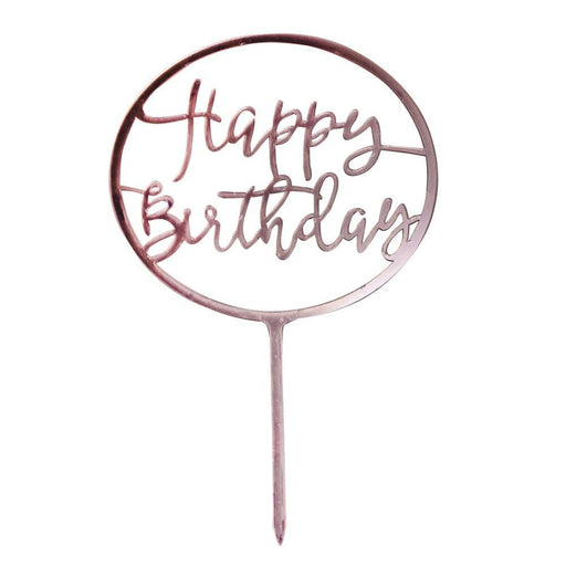 Pink Circle Happy Birthday | Birthday Cake Topper | Bakell