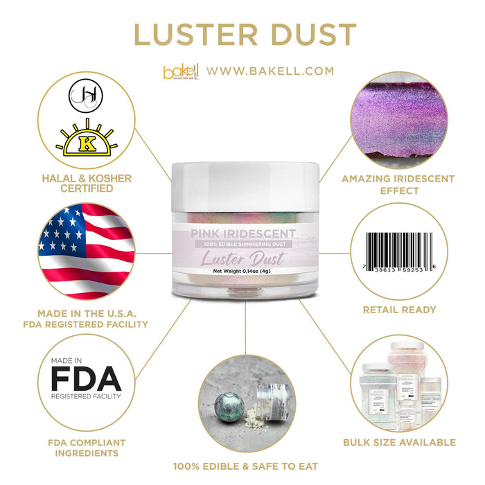 Pink Iridescent Luster Dust Wholesale | Bakell