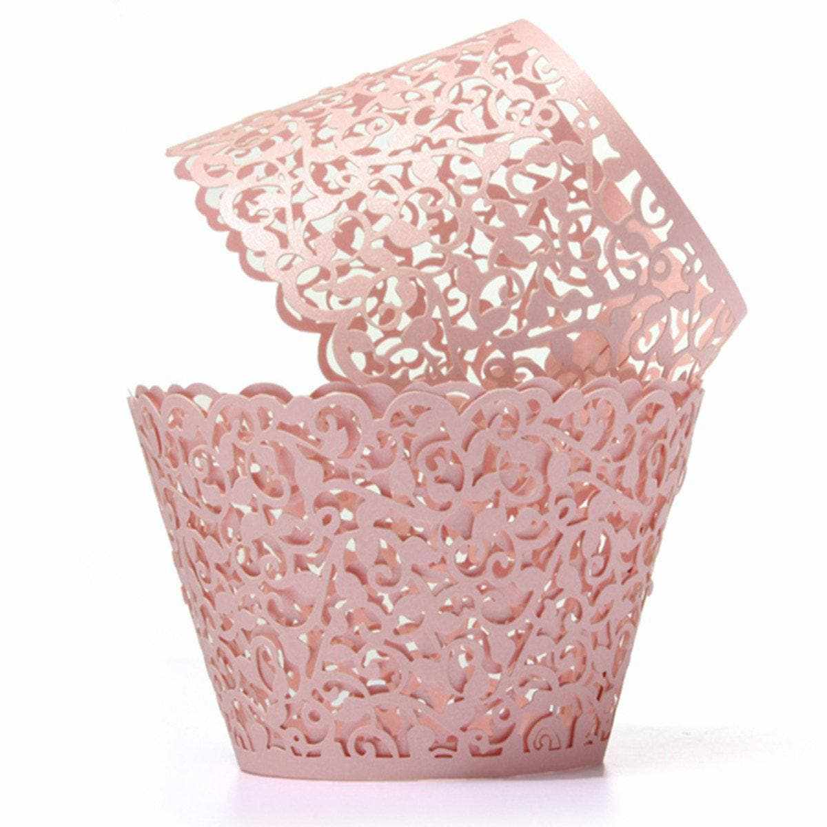 Pink Lace & Vine Pattern Cupcake Wrappers & Liners | Bakell.com