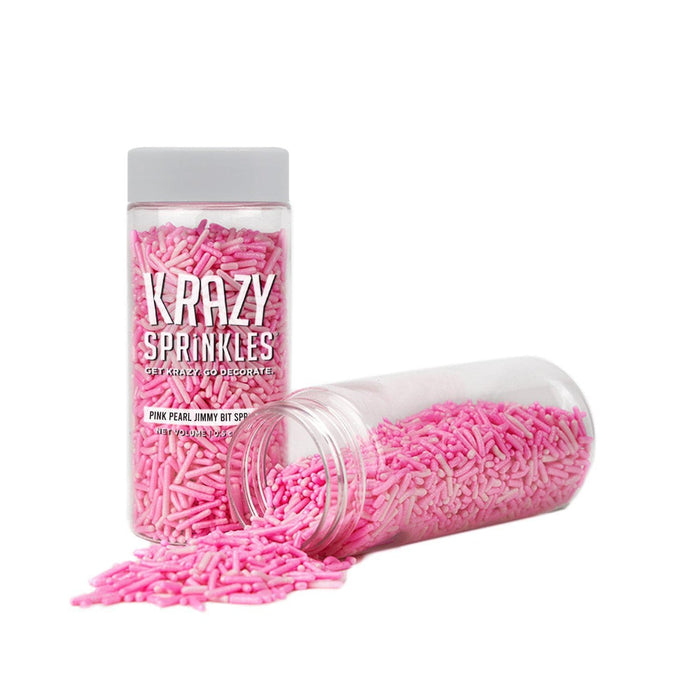 Pink Pearl Jimmies Sprinkles-Krazy Sprinkles_HalfCup_Google Feed-bakell