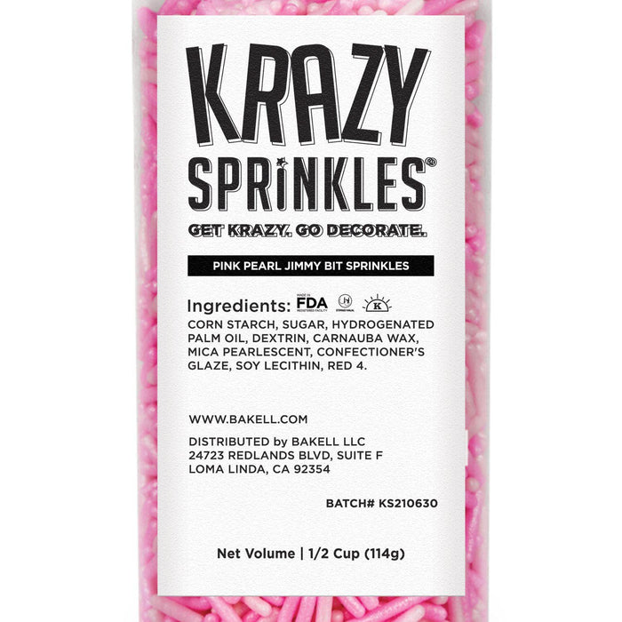 Pink Pearl Jimmies Sprinkles by Krazy Sprinkles® | #1 brand for sprinkles
