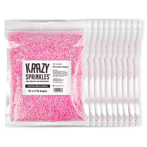 Bulk Size Pink Pearl Jimmies Sprinkles | Krazy Sprinkles | Bakell