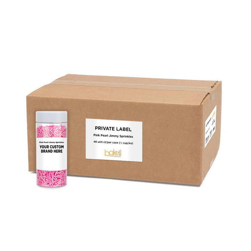 Pink Pearl Jimmies Sprinkles | Private Label (48 units per/case) | Bakell