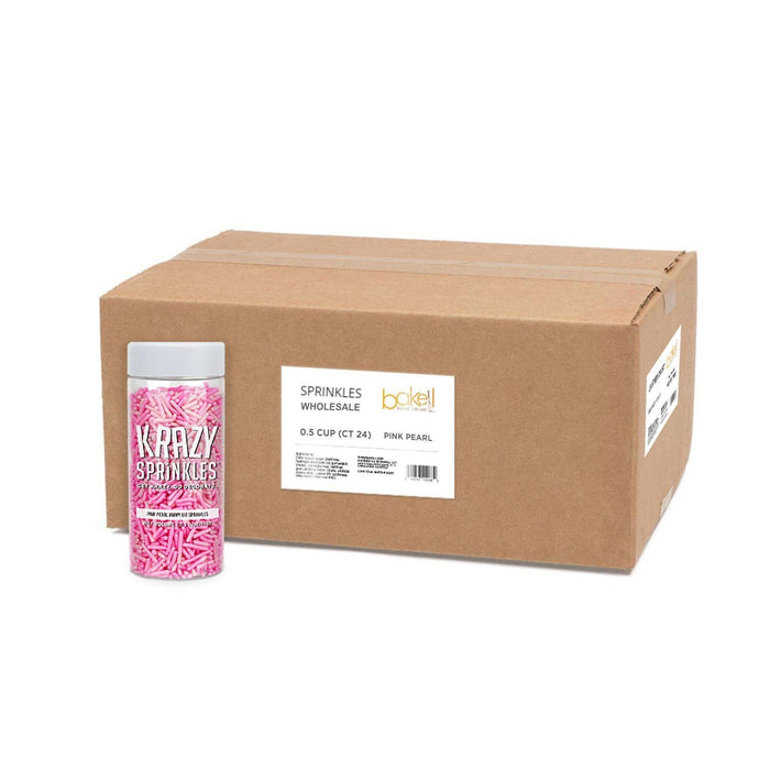 Pink Pearl Jimmies Sprinkles Wholesale (24 units per/ case) | Bakell